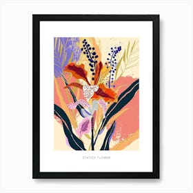 Colourful Flower Illustration Poster Statice Flower 4 Art Print