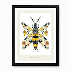 Colourful Insect Illustration Yellowjacket 12 Poster Art Print