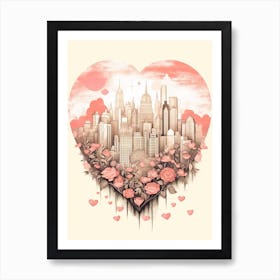 Pastel Delicate Blush Pink Heart Art Print