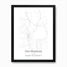 Oro Medonte,Canada Minimalist Map Art Print