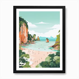 Railay Beach, Krabi, Thailand, Matisse And Rousseau Style 2 Art Print