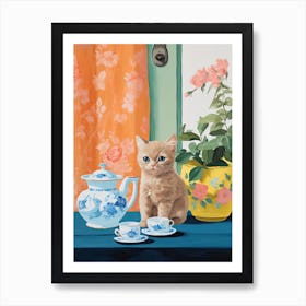 Animals Having Tea   Cat Kittens 1 Poster