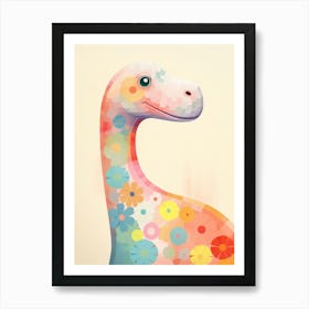 Colourful Dinosaur Apatosaurus 1 Art Print