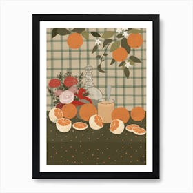 Still Life With Oranges Art Print