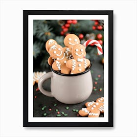 Gingerbread Cookies In A Cup Art Print