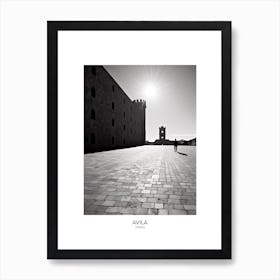 Poster Of Avila, Spain, Black And White Analogue Photography 4 Art Print
