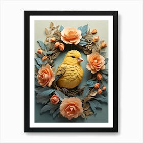 Bird In A Wreath 9 Art Print