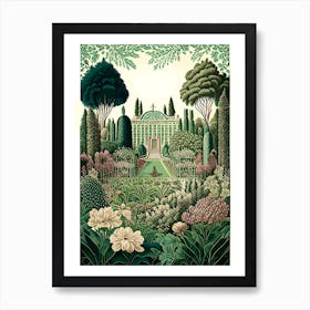 Schönbrunn Palace Gardens, 1, Austria Vintage Botanical Art Print