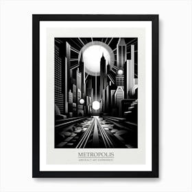 Metropolis Abstract Black And White 7 Poster Art Print