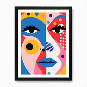 Block Colour Abstract Face 1 Art Print