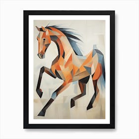 A Horse Painting In The Style Of Cubist Techniques 2 Art Print