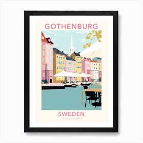 Gothenburg, Sweden, Flat Pastels Tones Illustration 3 Poster Art Print