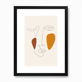 Abstract Face Monoline Asthetic Mnimalist Drawing Art Print