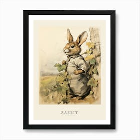 Beatrix Potter Inspired  Animal Watercolour Rabbit 5 Art Print