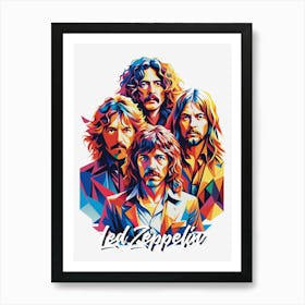 Led Zeppelin 09 Music Icon WPAP Pop Art Style Art Print