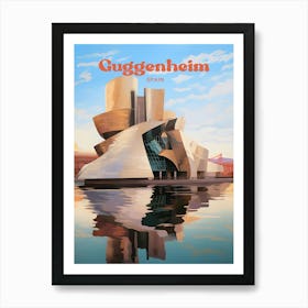 Guggenheim Museum Bilbao Spain Gehry Architecture Travel Illustration Art Print