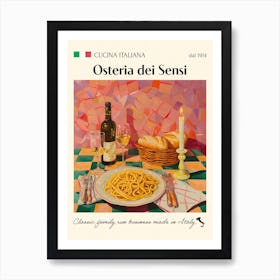 Osteria Dei Sensi Trattoria Italian Poster Food Kitchen Art Print