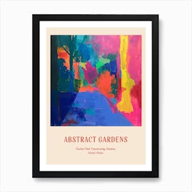 Colourful Gardens Central Park Conservatory Gardens Usa 4 Red Poster Art Print