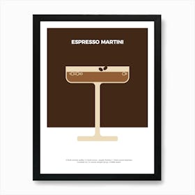 Cocktail Poster Espresso Martini 1 Art Print