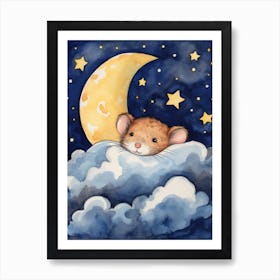 Baby Mouse 1 Sleeping In The Clouds Art Print