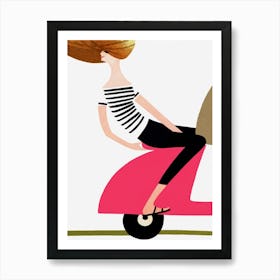 Girl On A Scooter Vintage Poster Art Print