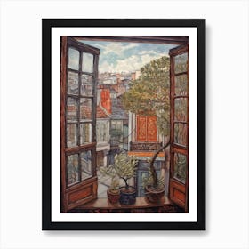 A Window View Of Buenos Aires In The Style Of Art Nouveau 1 Art Print