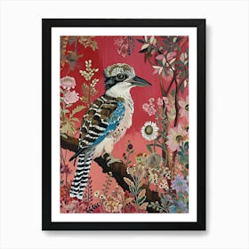 Floral Animal Painting Kookaburra 3 Art Print