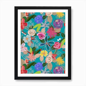 Vivid Colorful Botanical Art Print