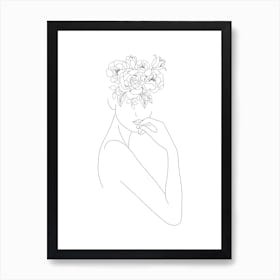Flower Head Line Art Art Print