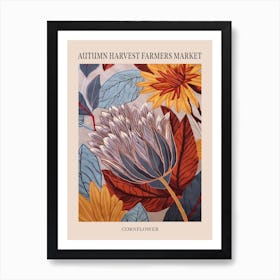 Fall Botanicals Cornflower 3 Poster Art Print