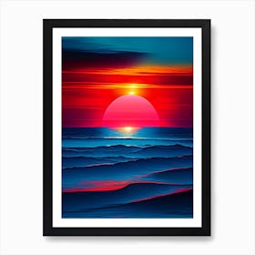 Sunrise Over Ocean Waterscape Pop Art Photography 1 Art Print