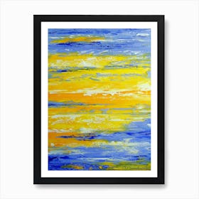 Abstract blue and yellow Art Print