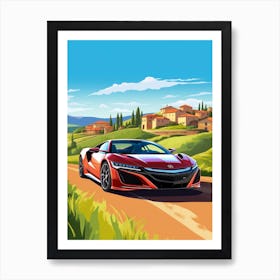 A Acura Nsx In The Tuscany Italy Illustration 4 Art Print