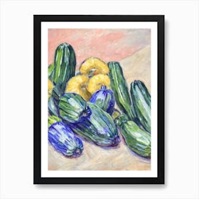 Zucchini Fauvist vegetable Art Print