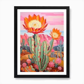 Cactus In The Desert Painting Acanthocalycium 1 Art Print