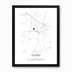 Gorlitz,Germany Minimalist Map Art Print