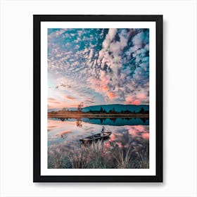 Asian Boat On The River Art Print