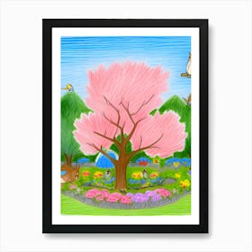 Cherry Blossom Tree Art Print