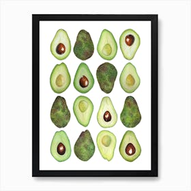 Repeat Pattern Avocado Art Print