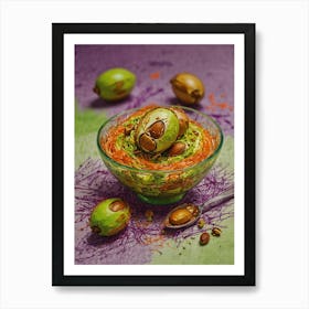 Pistachios In A Bowl 4 Art Print