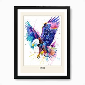 Eagle Colourful Watercolour 4 Poster Art Print