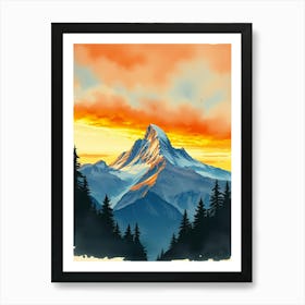 Sunset Mountain 1 Art Print