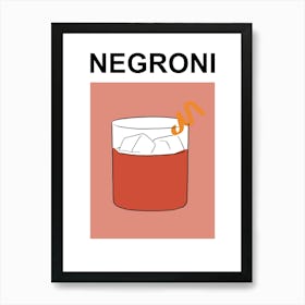 Negroni Cocktail  Art Print