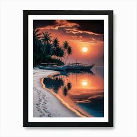 Sunset On The Beach 2 Art Print