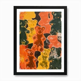 Orange Gummy Bear Jelly Retro Collage 1 Art Print