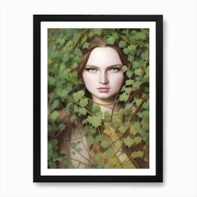 Ivy Plants Vines Woman Face Avatar Art Print