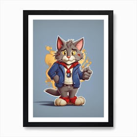 Cartoon Cat Art Print