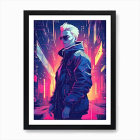 Cyberpunk neon art Art Print