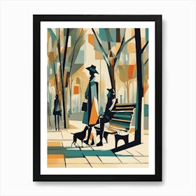 Couple dating at the park Art Print