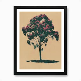 Eucalyptus Tree Colourful Illustration 4 Art Print